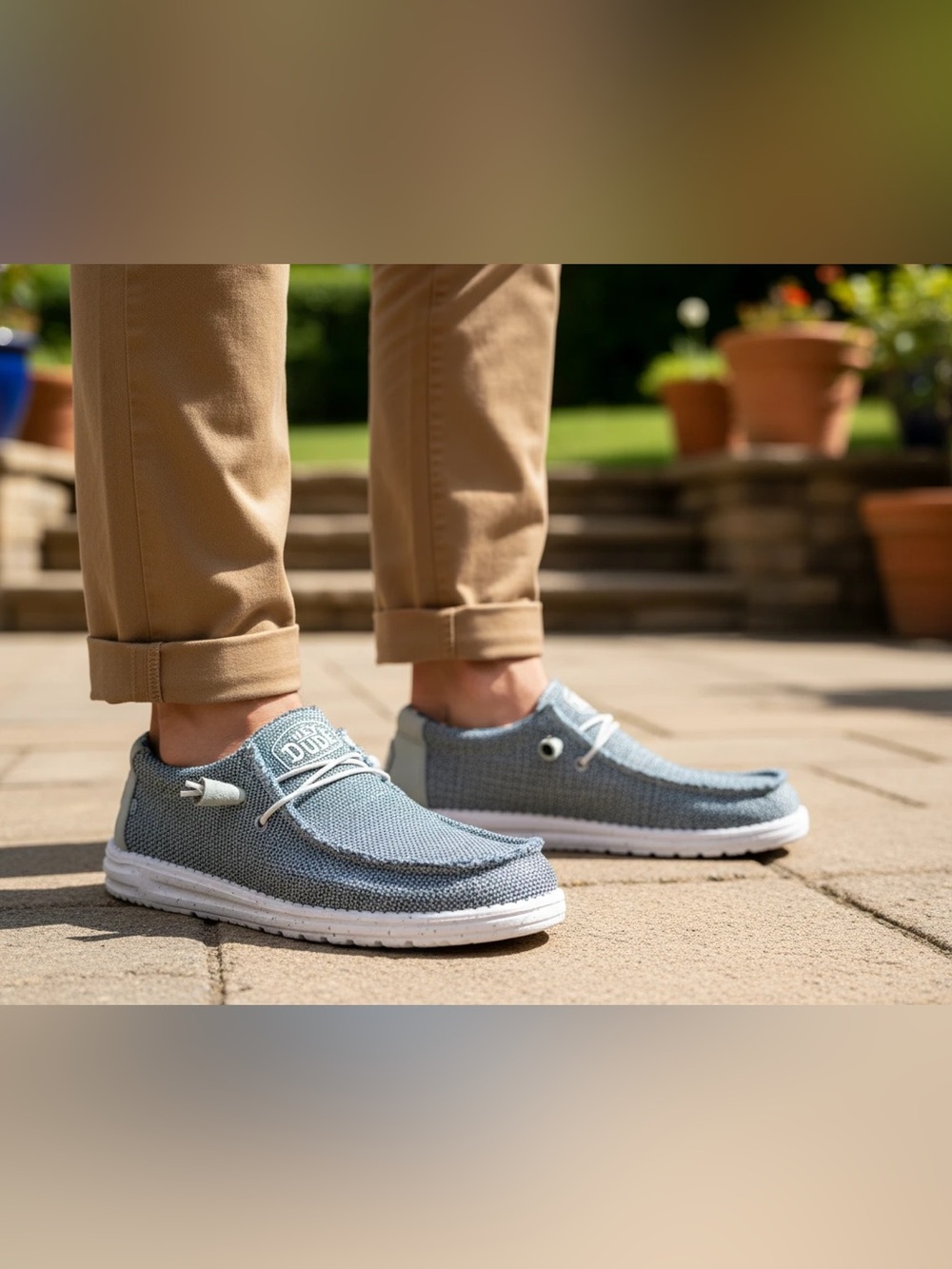 Hey Dude Men’s Wally Sox in Ice Grey, Size 11
